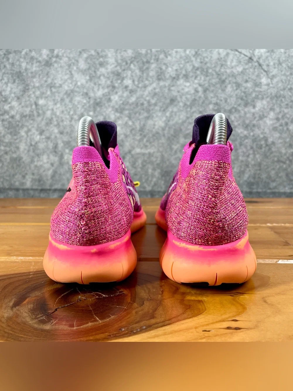 Nike Free RN Flyknit 2016 Kids Size 6.5Y / Womens 8 Pink Purple Running Shoes